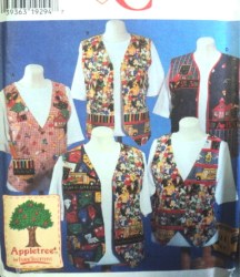 7279 APPLE TREE BACK TAB NOVELTY VESTS PATTERN XS=M,L-XL